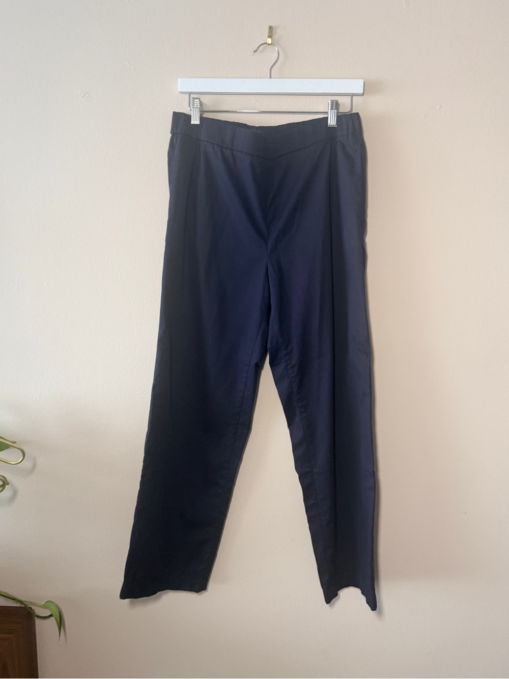 COS Navy Blue  Elastic Waist Cotton Blend Light Weight Trousers - 10